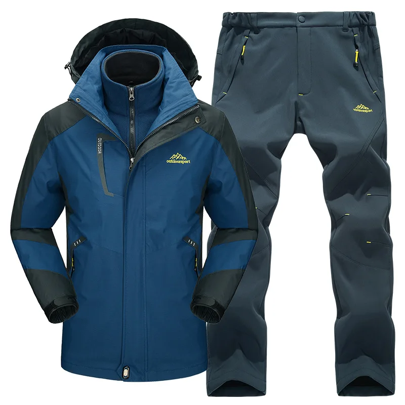 Комплект из 2 предметов лыжный костюм флисовая подкладка куртка и штаны для