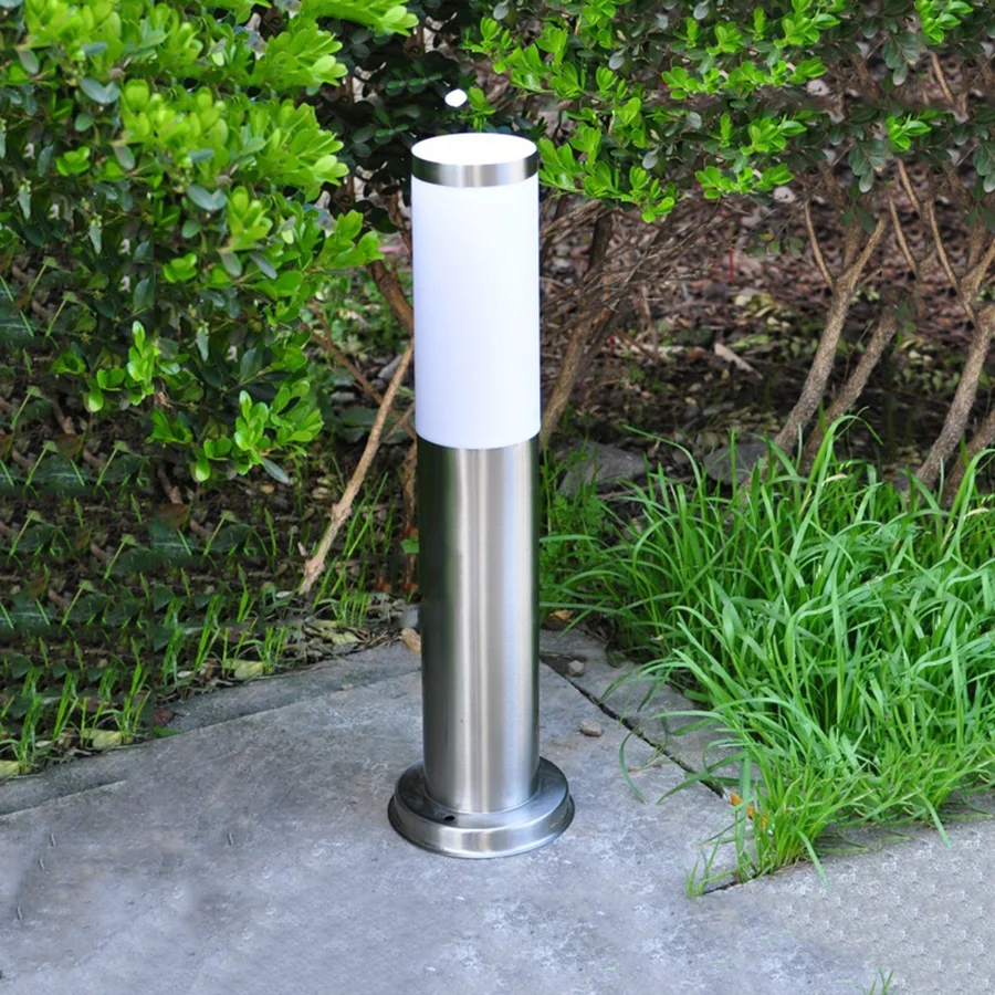 Thrisdar Outdoor Garden Pillar Light Stainless Steel Villa Landscape Street Post Light Community Road Pathway Lawn Light