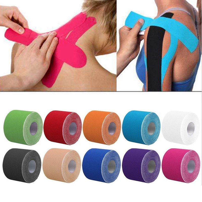 

2Size Kinesiology Tape Athletic Tape Sport Recovery Tape Strapping Gym Fitness Tennis Running Knee Muscle Protector Scissor