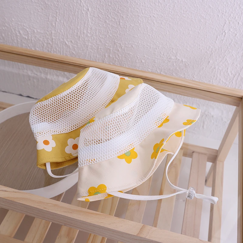 

Floral Baby Bucket Hat Kids Accessories Mesh Summer Children Cap for Girls Baby Sun Hat for 6-15M