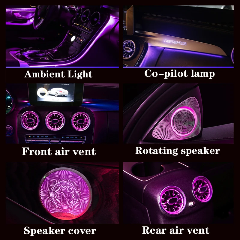 Для Benz C/GLC C-Coupe W205 X253 AMG C43 C63 декоративная лампа для автомобиля MB светодиодный