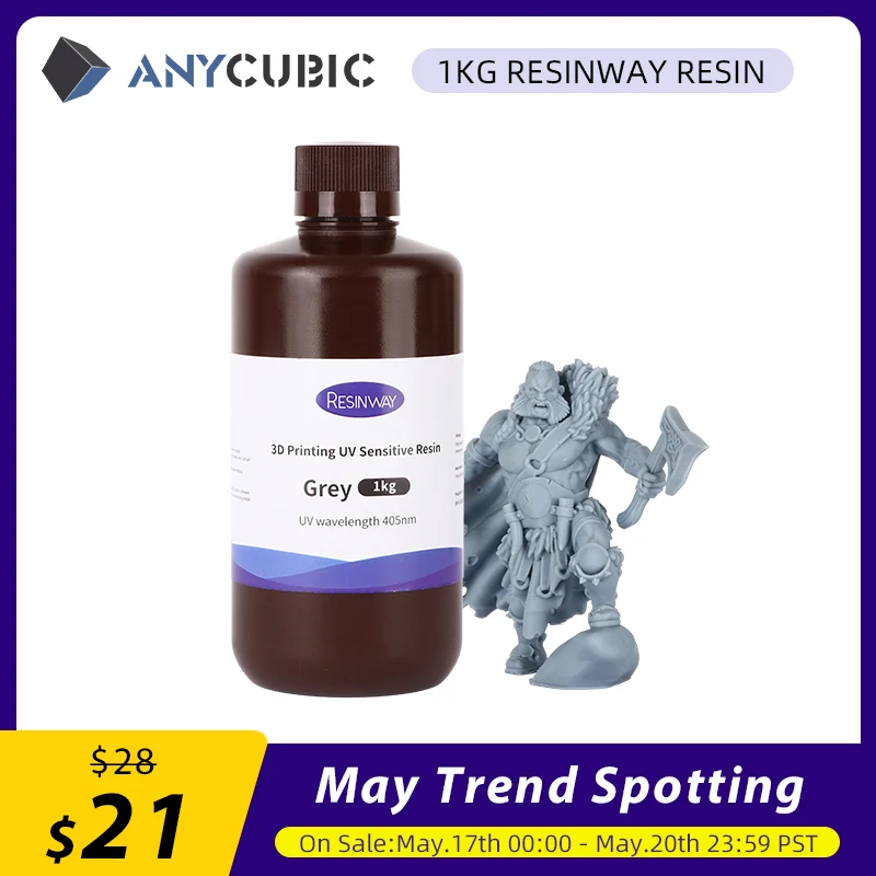 RESINWAY 3D печать УФ Смола нм 1 л белый серый материал в наличии для Mars Anycubic Photon S Mono X LCD
