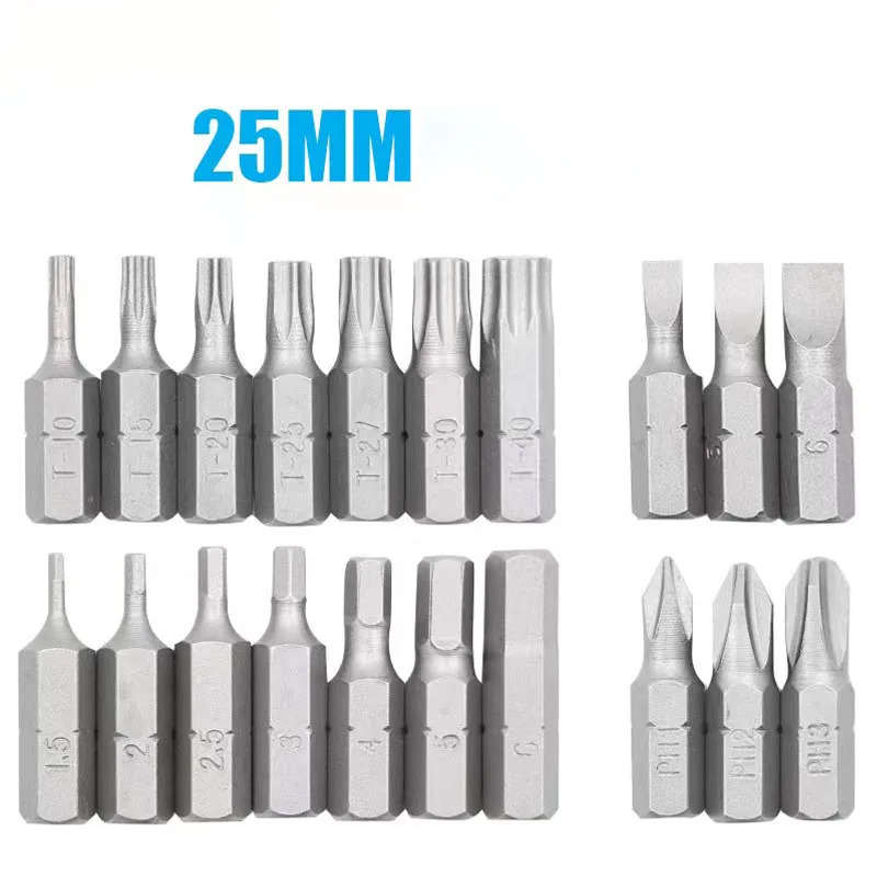 Набор бит для отвертки Torx 5 шт. длина 25 мм 1/4 &quot с шестигранным хвостовиком