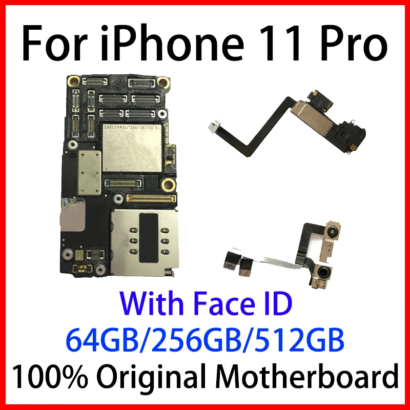 100%Origina Unlocked For iPhone 11 Pro Motherboard IOS Full Chips Mainboard Clean iCloud Logic Board Face ID Tested IPHONE11 pro | Мобильные