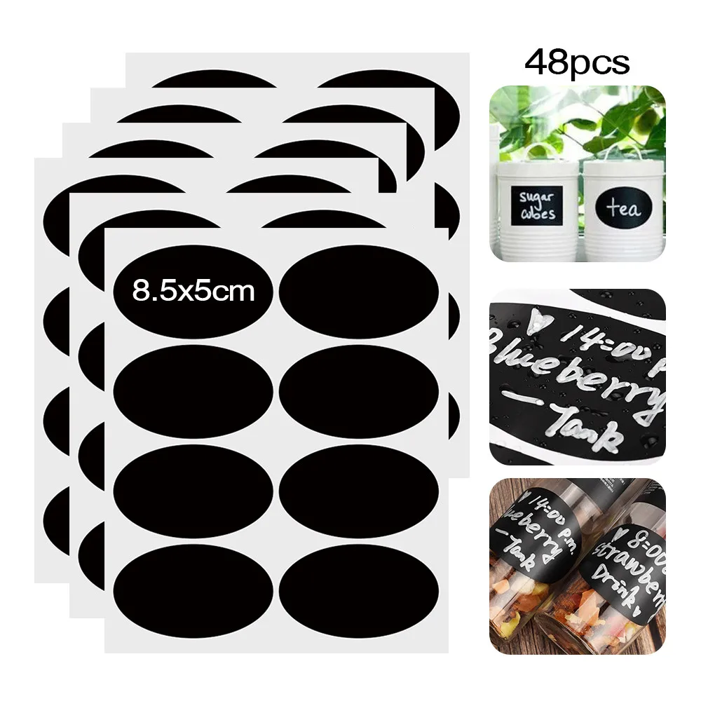 48 шт./упак. наклейки для специй Баночки кухонные этикетки бутылочки хранения