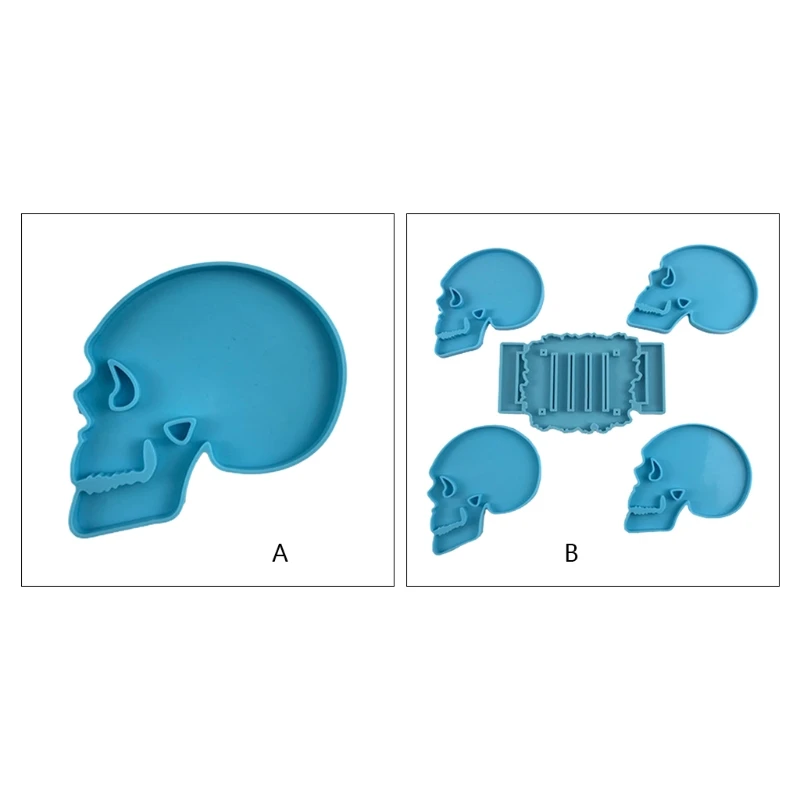 

Skeleton Coaster Epoxy Resin Mold Cup Mat Casting Silicone Mould DIY Crafts Jewelry Placemat Plate Decoration Mold