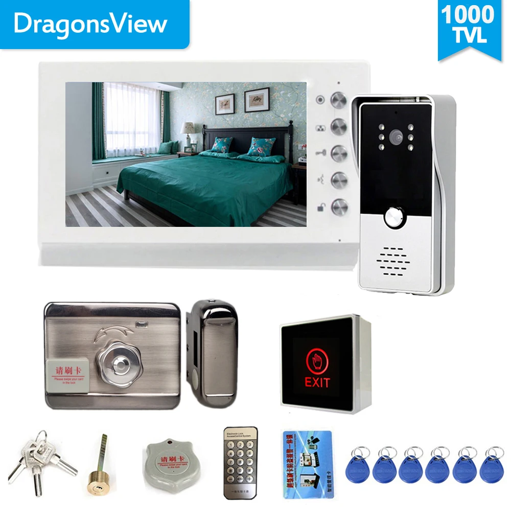 Видеодомофон Dragonsview, с экраном 7'' | AliExpress