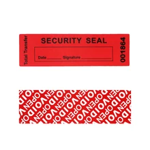 Red Adhesive labels Tamper Proof Stickers/Seals Warranty Void Seal Label sticker with Unique  Serial Number High Security Label