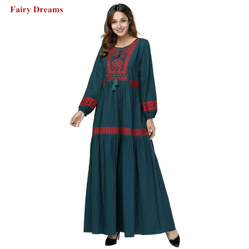 Зеленая абайя Дубай женское мусульманское платье кафтан Турецкая мусульманская