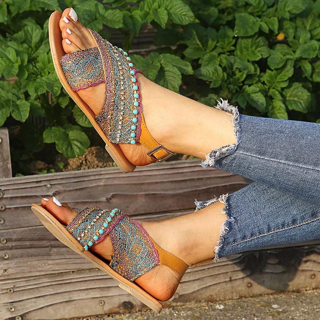 Женские летние сандалии Новинка Пляжные на платформе в римском стиле Женская