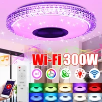 300w wifi rgb led ceiling lights app remote bluetooth music light home smart ceiling lamp support alexa gogoogle hometmall elf