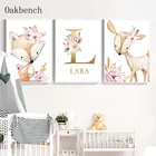 Настенный постер с изображением лесных животных, оленя, лисы