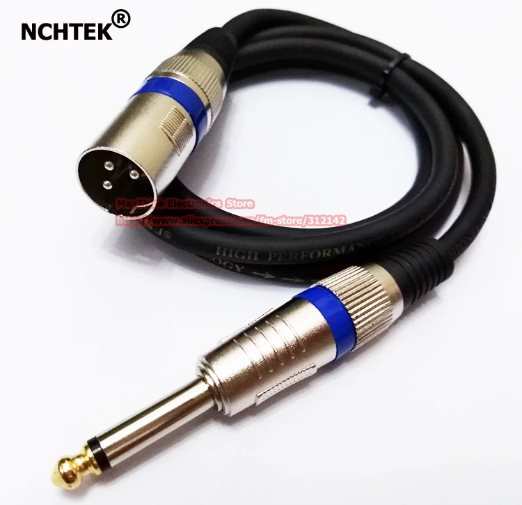 Штекер NCHTEK 6 35 мм моно-штекер для микрофона XLR 3-контактный штекер динамика