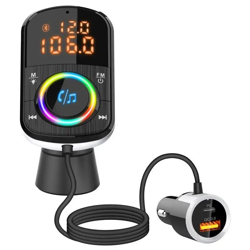 

Новинка беспроводной автомобильный Bluetooth FM-передатчик MP3 радио адаптер Зарядное устройство USB двойной дисплей черный цвет