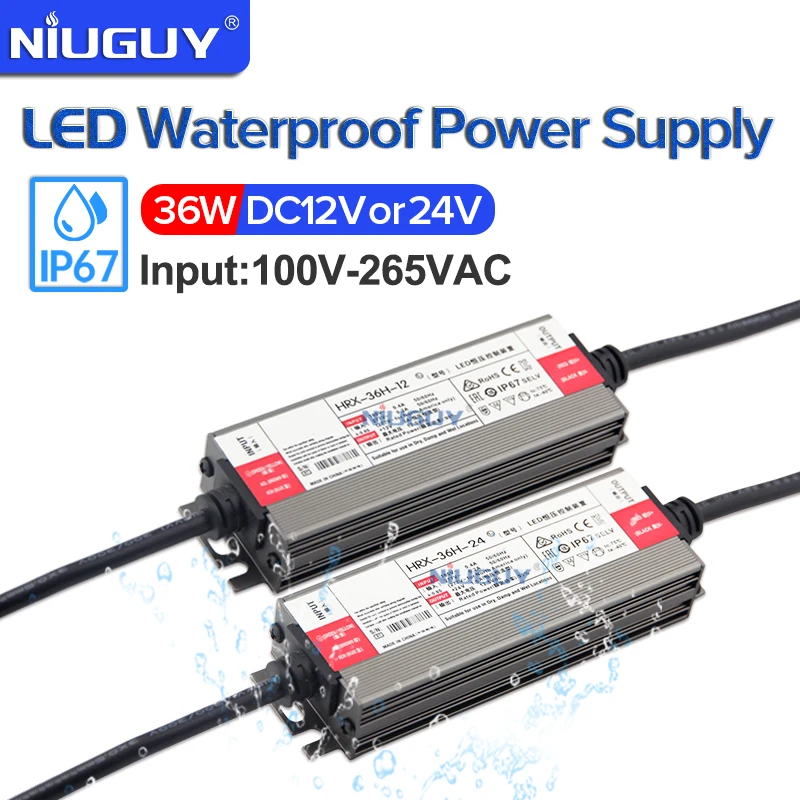 

Трансформаторы переменного тока, 12 В, 24 В, источник питания 12 В, 24 В, Вольт IP67, IP68, внешний водонепроницаемый источник питания 24 В, AC-DC 100-265 в до ...