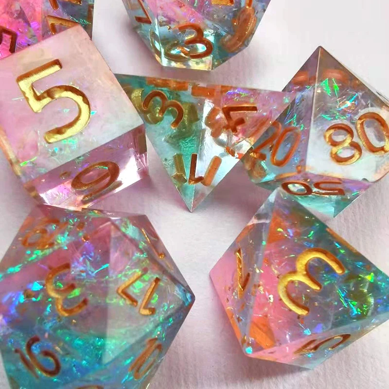 7 шт. высококлассные полимерные кости для настольных игр D4 D6 D8 D10 D12 D20 | Спорт и