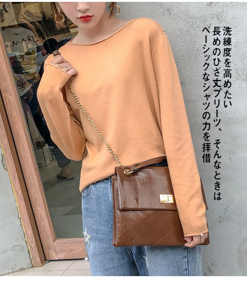 

Casual Cashmere Sweater Women's Round Neck And All Matched Sweater Slim Fit Bottom Knitting Shirt Comfortable And Chic Style
