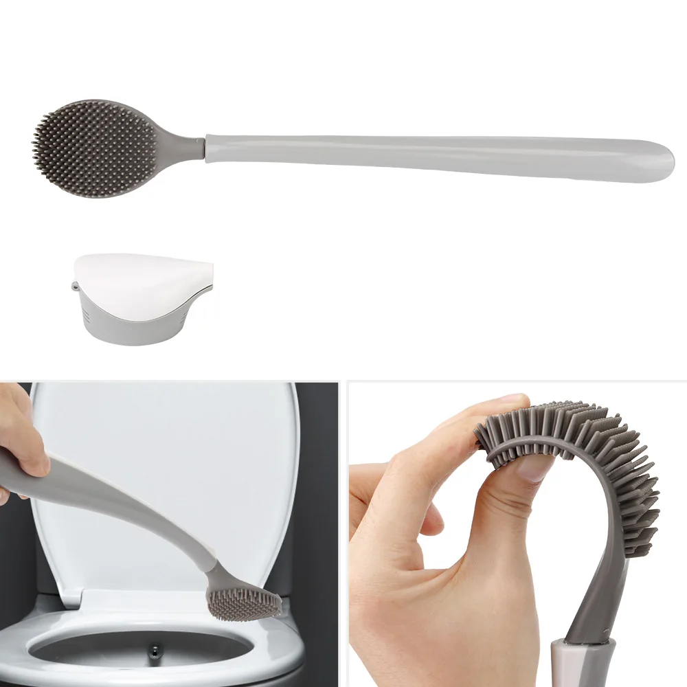 

Tongue Toilet Brush Wall Long Handle For Toilet Household Floor Cleaning Tools With Vent Cleaning Brush
