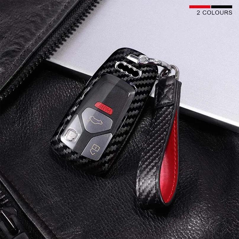 Высокое качество углеродного волокна зерна случае ключ для Audi 2017 2018 A4 B9 Q5 Q7 TT S4 S5 SQ5