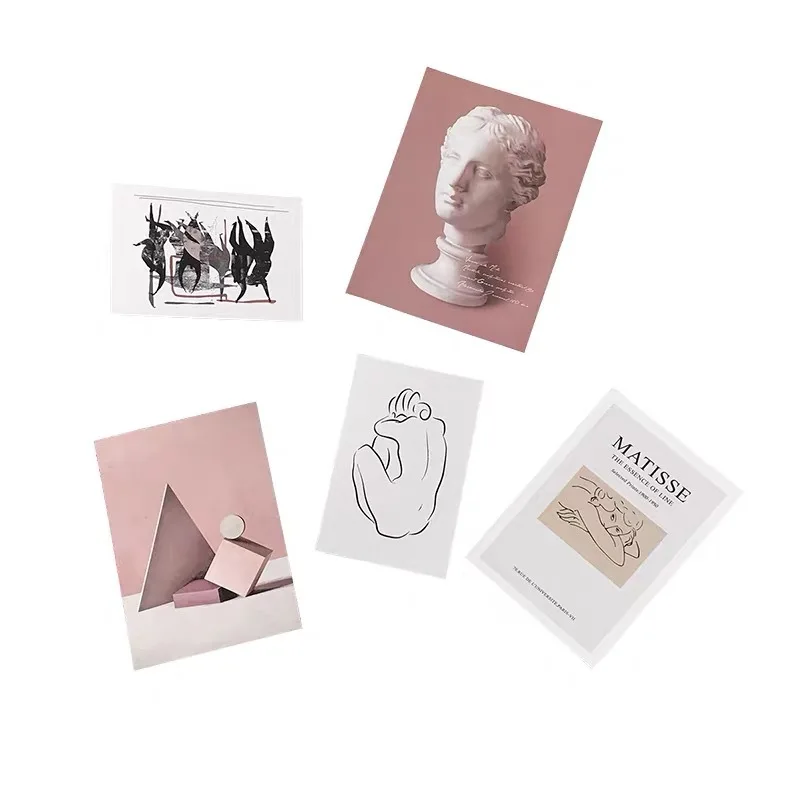 Ins Ретро абстрактное художественное украшение открытка 5 листов наклейка на