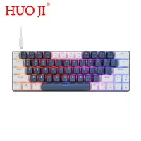 HOU CQ63 Wired Wireless Bluetooth Mechanical Keyboards Keys RGB LED Backlit Gaming Keyboard for Win iOS Android Laptop
