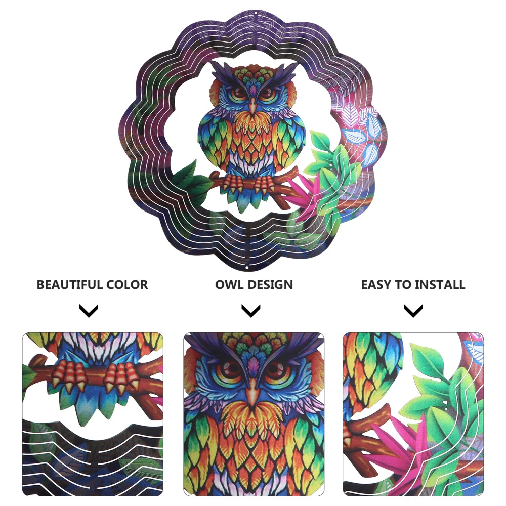 

1Pc Iron Art Owl Shape Pendant Home Owl Wall Hanging Decor Metal Ornament