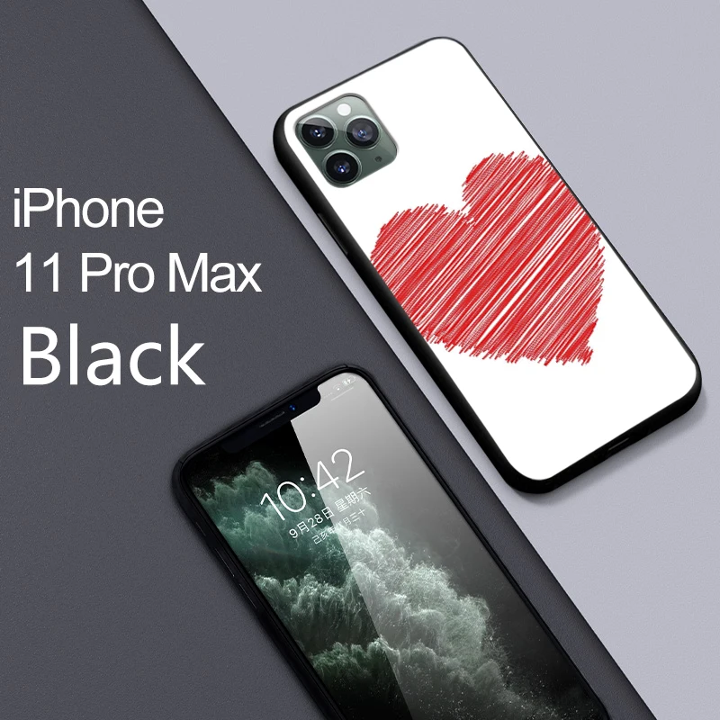 Чехол для телефона iPhone 11 ProMax XR XS MAX X с милым рисунком любви Apple 8 7 6 5S s Plus Мягкий