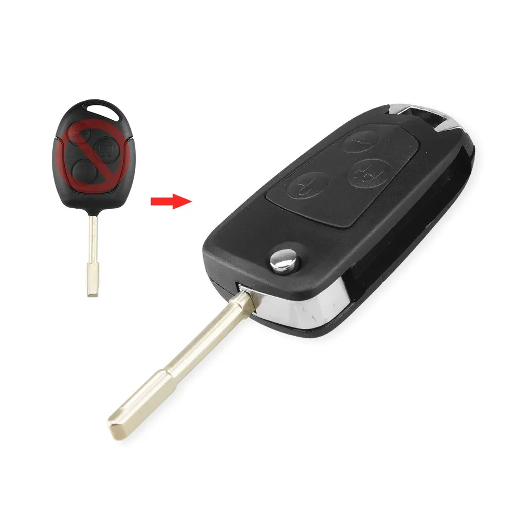 Model 2 KEYYOU откидной ключ складной модифицированный неразрезанный автомобильный пустой ключ чехол брелока Дистанционного управления для Ford Focus Mondeo Festiva KA чехол - Количество кнопок: Model 2