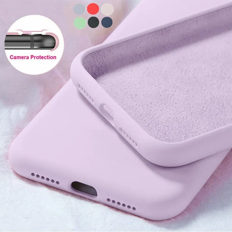 

For Samsung A72 A52 A42 A32 5G S20 FE A50 A70 A51 A71 S20 S9 S10E Plus Liquid Silicone Soft Case For Galaxy Note 20 UItra Cover