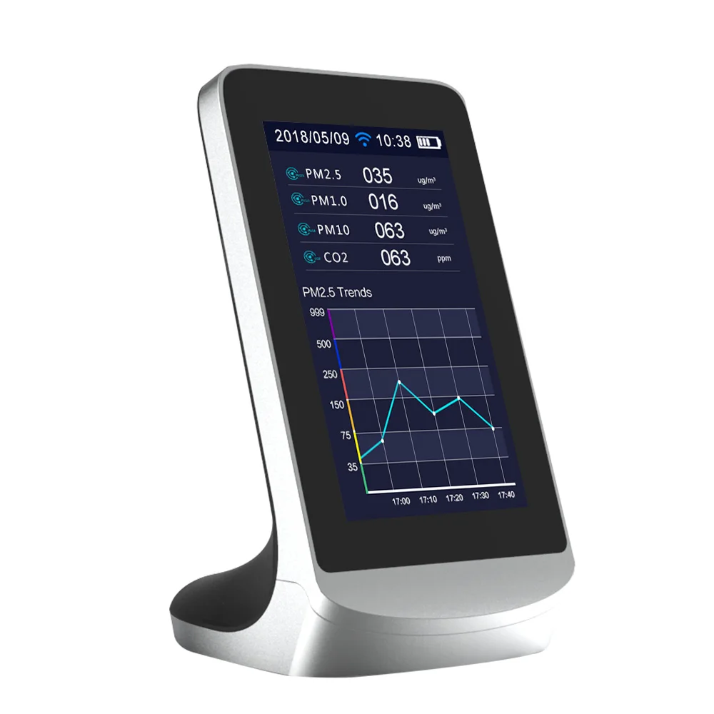Wi Fi монитор качества воздуха для CO2 PM2.5 HCHO TVOC Temp/Hum передача данных на мобильный