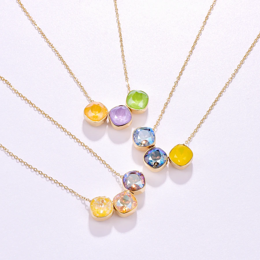 100% кристаллы Swarovski подвески ожерелья для женщин Новая мода DIY красочные бусы