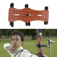 adjustable vintage three belt archery entertainment armguard brown faux leather armguard wear resistant for women