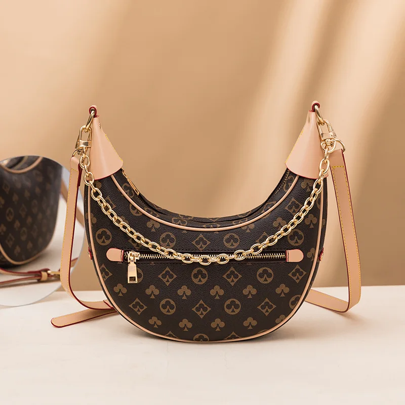 

Полумесячные мягкие сумки через плечо для женщин, брендовая дизайнерская сумка-шоппер с широким ремешком, высококачественные простые женс...