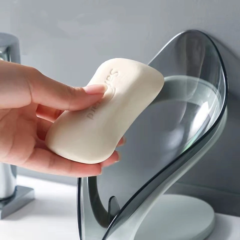 

Soap box Bathroom Soap Holder Leaf Shape Soap Box Kitchen Dish Storage Box Non-slip Drain Soap Storage Case Athroom accessorie
