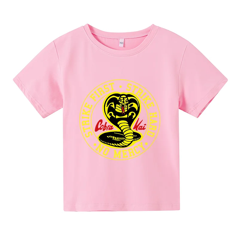 

Cobra Kai Boys T-Shirt Cotton Tee Shirt Short Sleeve Karate Kid T Shirt Crew Neck Tops Thai Venomous Snake Teens Toddler 4-14T