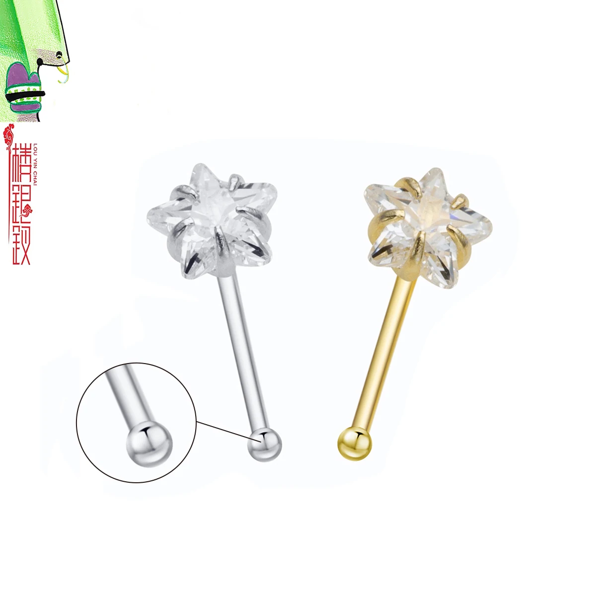 

Lot Of 925 Sterling Silver 3.0mm CZ Zircon Star Shape Nose Bone Stud Nose Rings Body Jewelry For Women Piercing Nariz Aros Plata