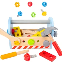 kids toolbox toy wooden repair pretend game puzzle montessori disassembly set simulation multifunctional carpenter tool boy gift