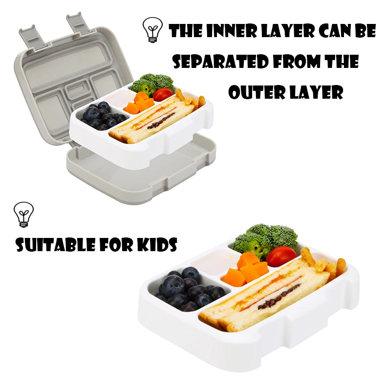 2 или 1 Bento Box для детей герметичный Ланч-бокс Microwavable контейнеры для еды большой ящик для хранения с отсеками