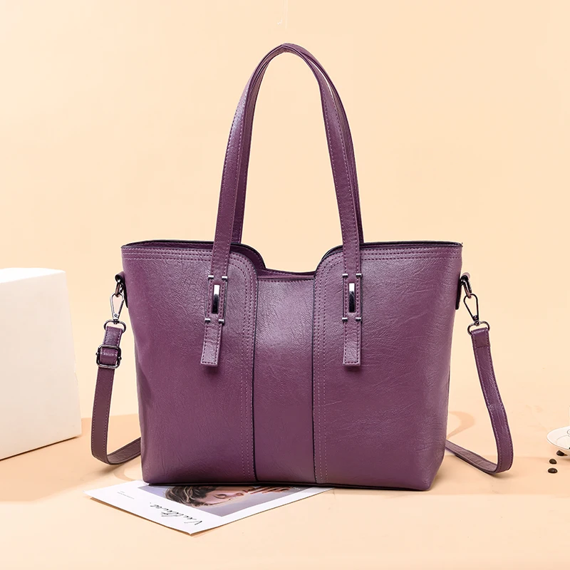 Новые высококачественные кожаные сумки женские модные на плечо вместительные