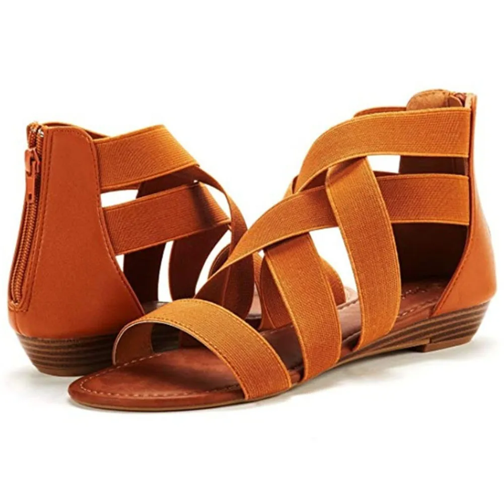 

Karinluna Dropship Leisure Gladiator Shoes women's Summer Rome Style Zipper Casual Sandals Woman