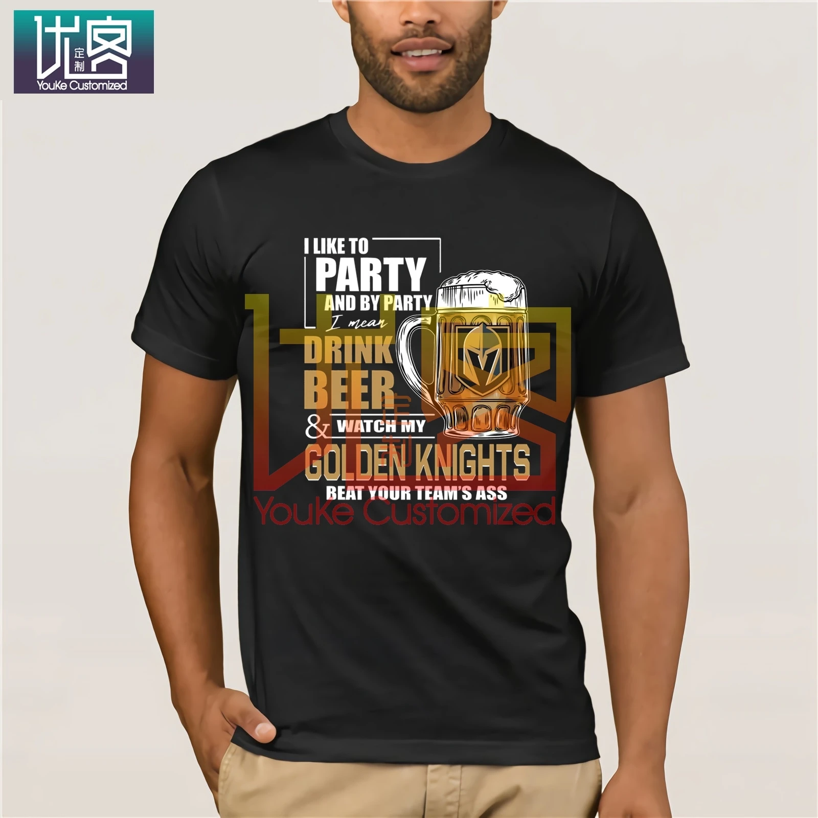 I Like To Drink Beer & Watch My Vegas Золотые рыцари хоккейные футболки Забавные хлопковые топы