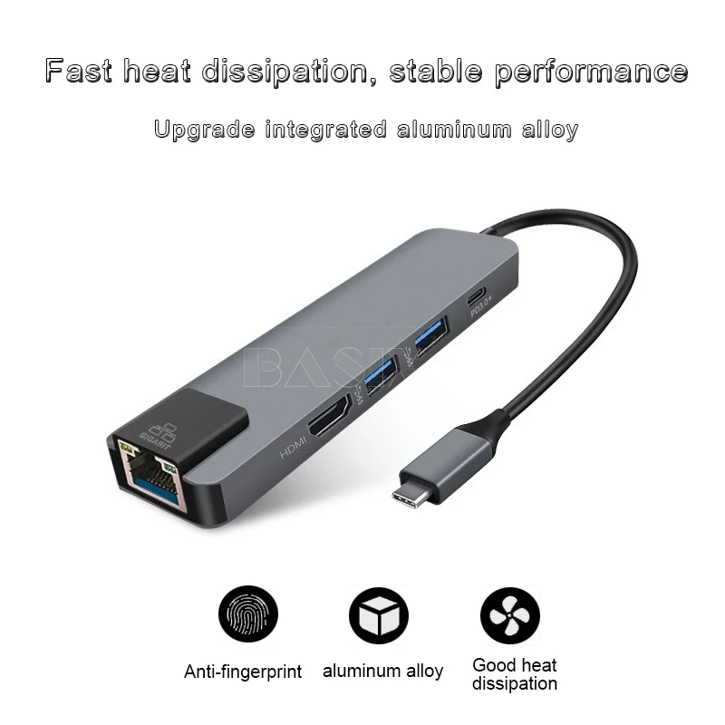Адаптер Hdmi 4K USB C на Gigabit Ethernet Rj45 Lan для Mac book Pro Thunderbolt 3|USB-хабы| |