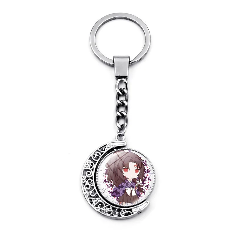 Anime Demon Slayer Cosplay Kimetsu No Yaiba Keychain Cartoon Accessories Round Pendant Cute Keychain Pendant Keyrings