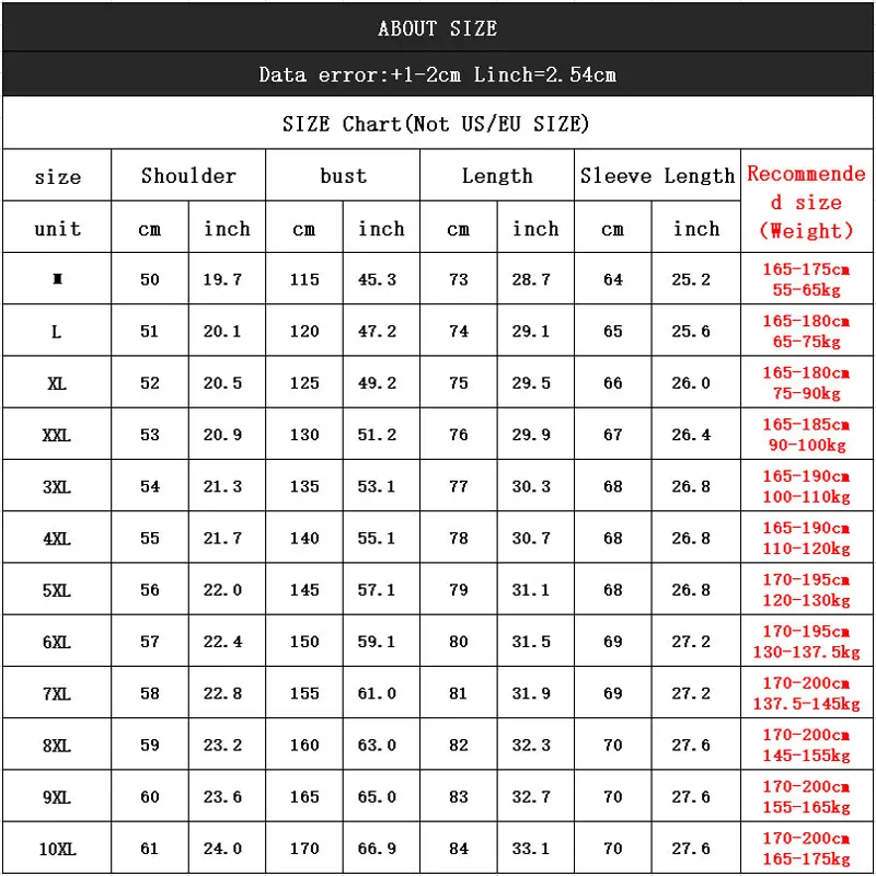 

Winter Men's Large size 8XL 9XL 10XL Hooded Warm Jacket Fashion Street Loose Short Jacket Winter Jacket Men