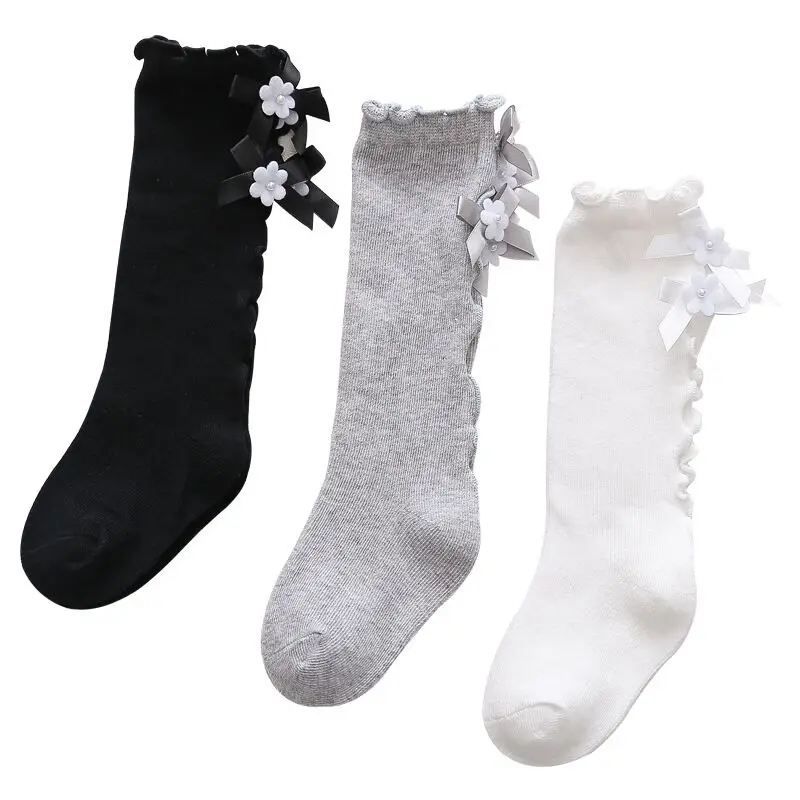 Милые хлопковые носки для малышей Гольфы принцессы с бантиками танцевальные