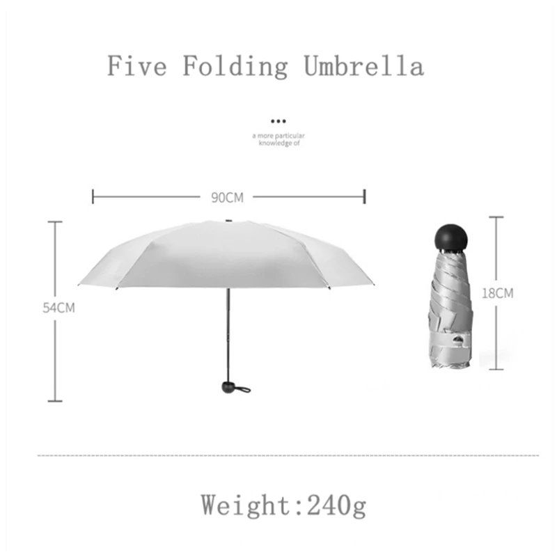 Модный маленький зонт пятислойный с 6 ребрами роскошный защита от солнца УФ-лучей
