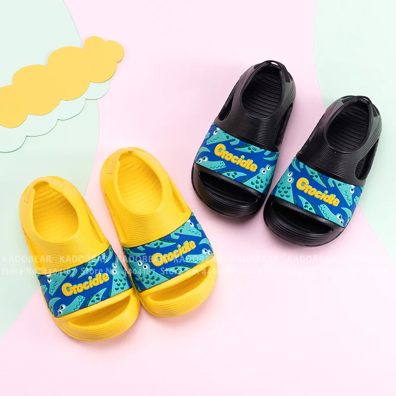 Летняя детская пляжная садовая плоская обувь для девочек и мальчиков домашние