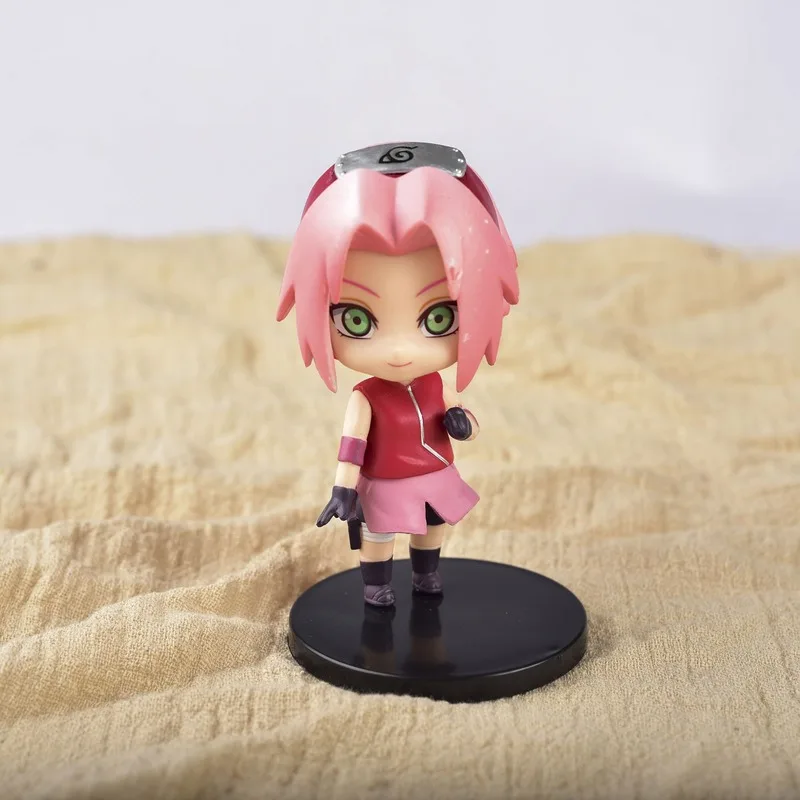 

6pcs Anime Naruto Shippuden Figure Set Uzumaki Naruto Action Figures Uchiha Sasuke PVC Collection Model Toys Sakura 10cm statue
