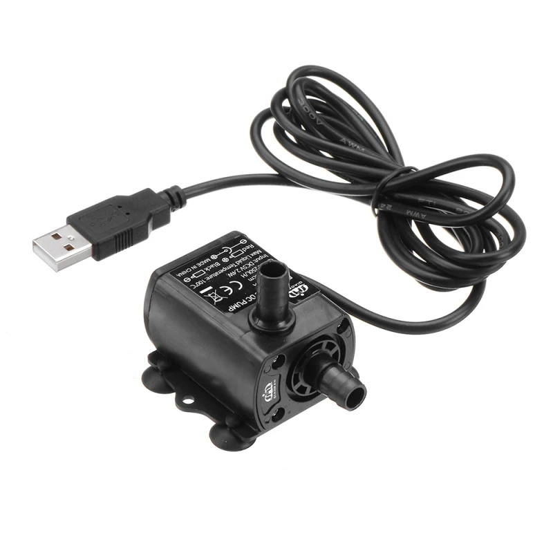 USB разъем с бесщеточным двигателем постоянного тока 5V 2 4 W 250L/ч Micro погружной