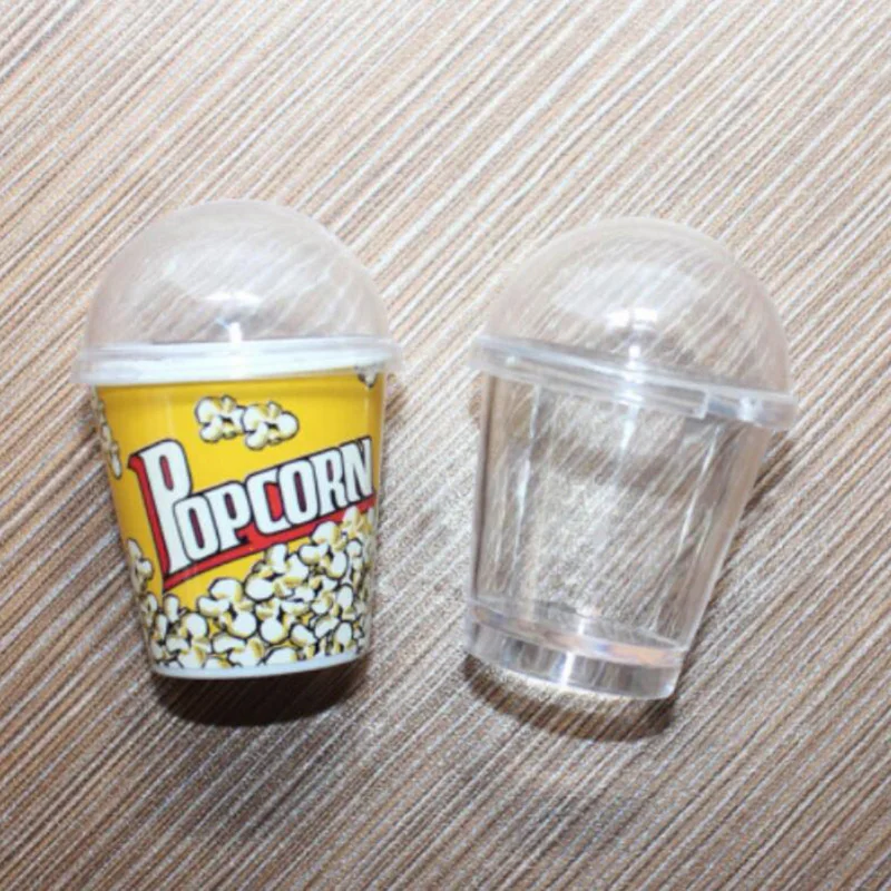 Прозрачная пластиковая мини коробка для попкорна чашка мороженого конфет